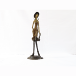 African Model Metallic Statue