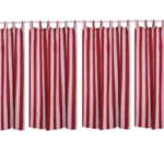 HOMEFLY BROWN WITH WHITE COLOR COTTON CURTAIN, TAB TOP HANGING, STRIPED DESIGN, PACK OF 4 PIECES