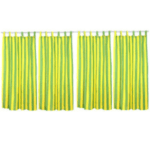 HOMEFLY GREEN WITH YELLOW COLOR COTTON CURTAIN, TAB TOP HANGING, STRIPED DESIGN, PACK OF 4 PIECES