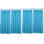 HOMEFLY BLUE COLOR 100% COTTON CURTAIN, TAB TOP HANGING, STRIPED DESIGN, PACK OF 4 PIECES