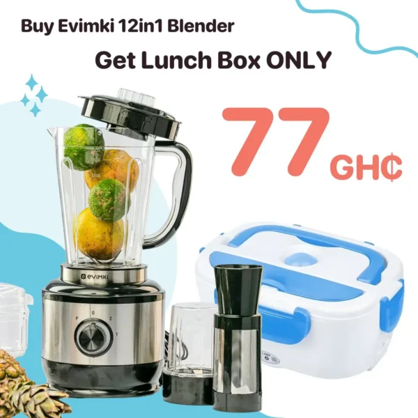Evimki 12-in-1 Multi Function Blender – 3000W Motor with Water Isolation | Juicer, Grinder, Chopper & Unbreakable Jar