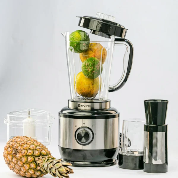 Evimki 4-in-1 High-Power Blender – 3000W Motor with Water Isolation | Juicer, Grinder, Chopper & Unbreakable Jar