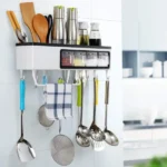 Multi-Functional Kitchen Wall Rack – 7 In 1 Kitchenware Rack with Adhesive Tape