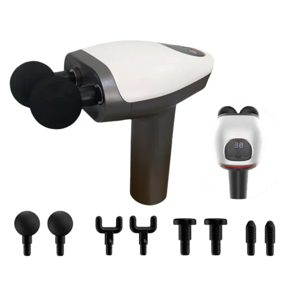 Fascia Gun – Deep Tissue Massage Gun with LCD Display & 6 Heads