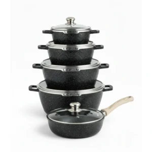 LEFON 10PCS Granite Cookware Set – Nonstick, Durable & Elegant Kitchen Essential