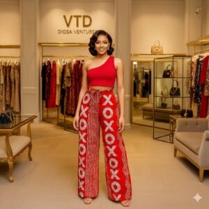 Red Palazzo Pant & Crop top