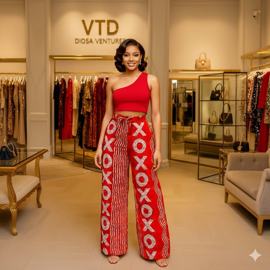 Red Palazzo Pant & Crop top