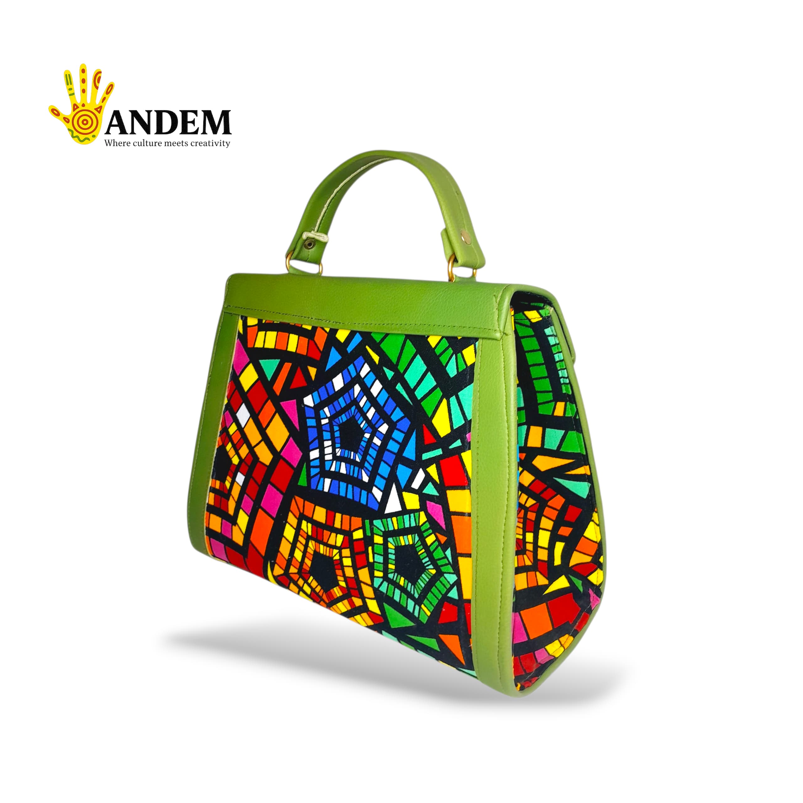 The Prism Lime Trapezoid Handbag