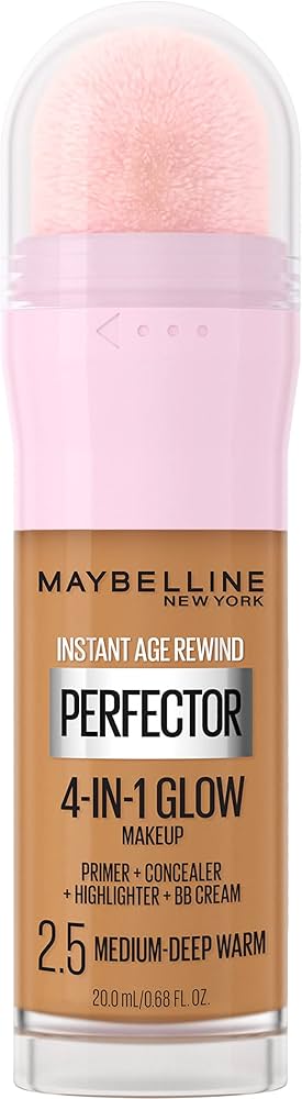 Maybelline Instant Age Rewind Perfector 4-in-1 Glow Makeup 2.5 Medium-Deep Warm