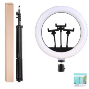 14 Inch Adjustable Color Temperature LED Ring Light Kit with Three Camera Positions