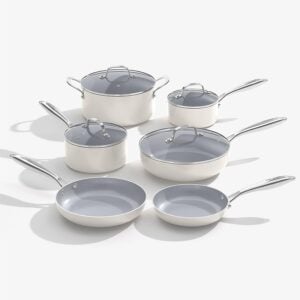 FELAMP Ceramic Nonstick Cookware Set, 10Pcs Non Toxic Pots and Pans Set