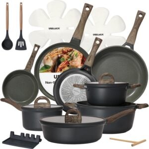 22-Piece Ceramic Cookware Set, Nonstick Pots and Pans Set
