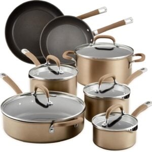 Circulon Premier Professional Induction Pots and Pans Set, 12-Piece, Bronze